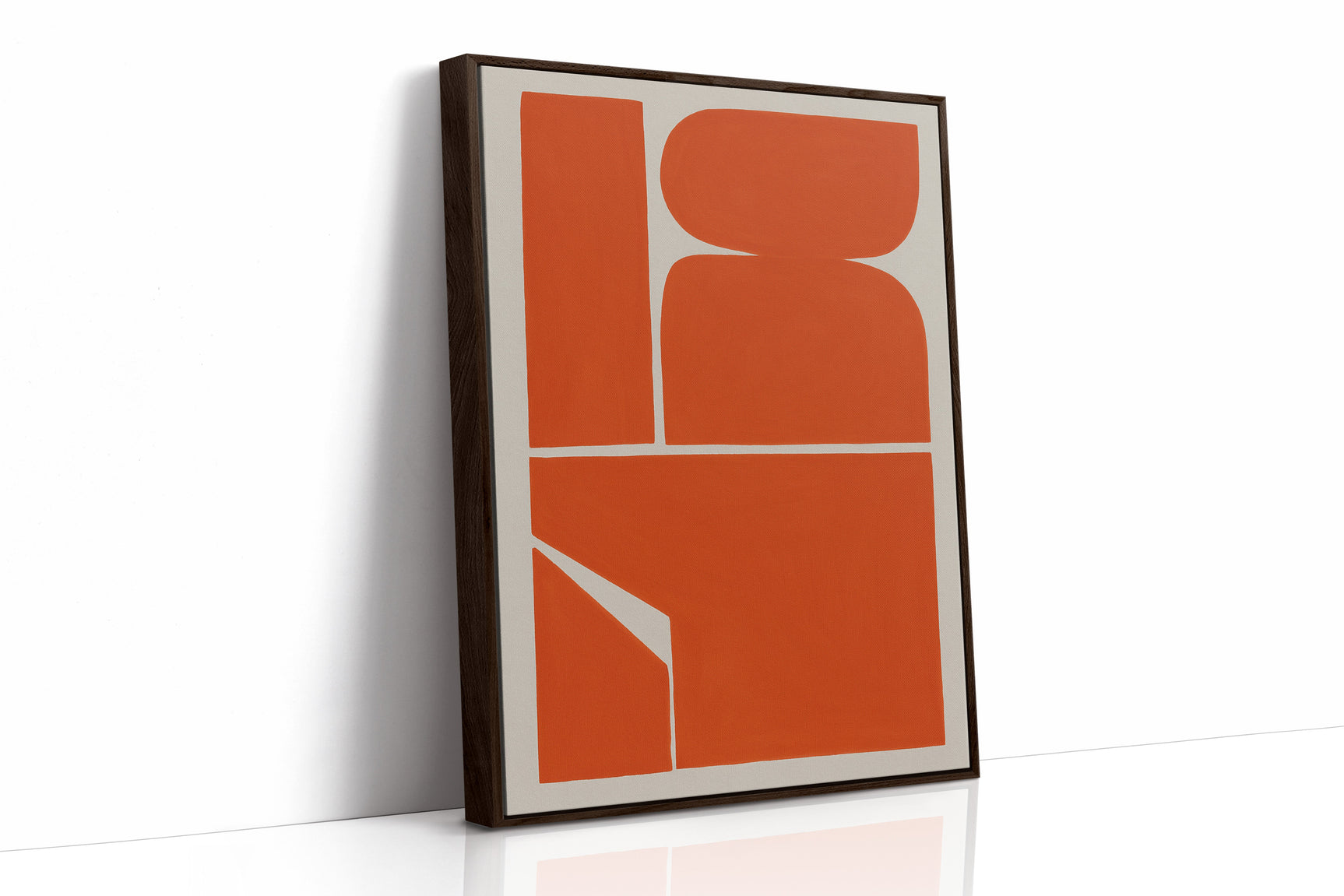Vibrant Geometric Abstract Art Print in Bold Orange