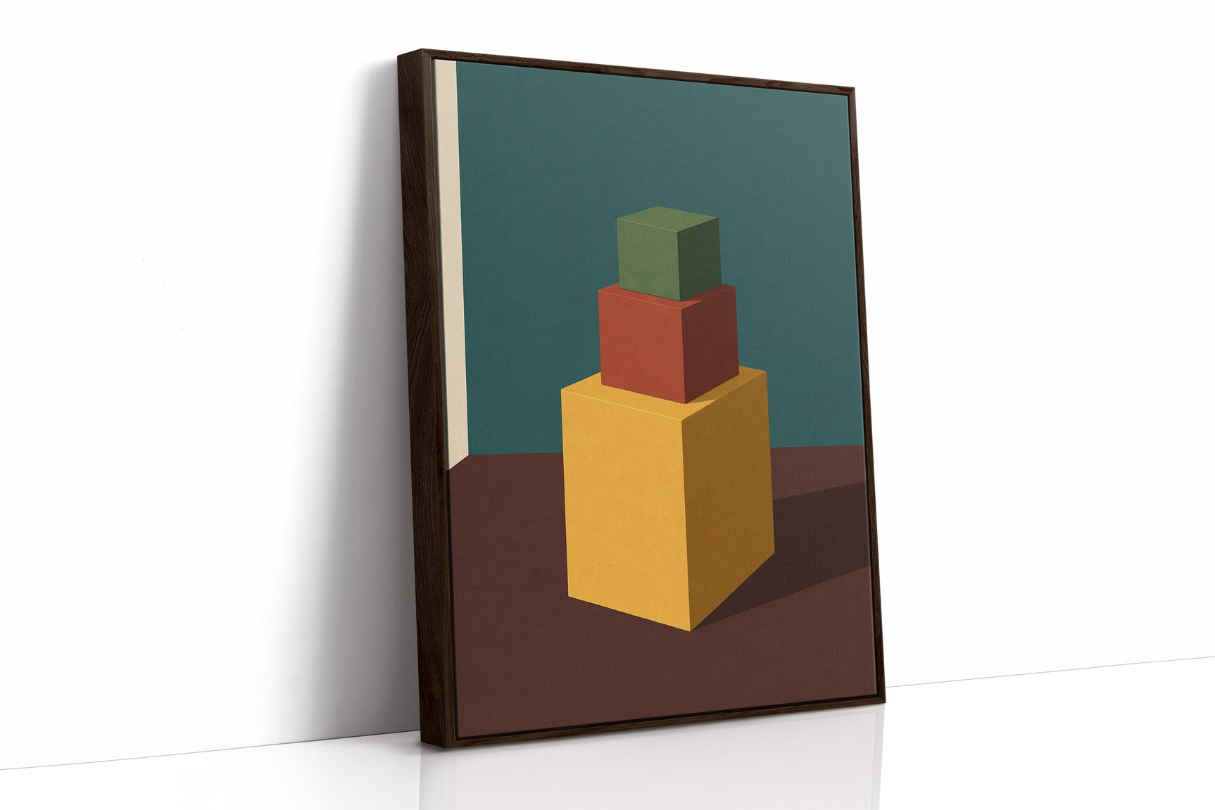 Minimalist Geometric Art Print - Bold Colorful Cubes
