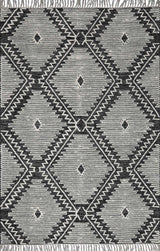 Brownhills Cream&Black Trellis Cotton Area Rug - Ornate Home