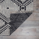Brownhills Cream&Black Trellis Cotton Area Rug - Ornate Home