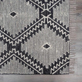 Brownhills Cream&Black Trellis Cotton Area Rug - Ornate Home