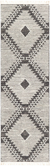 Brownhills Cream&Black Trellis Cotton Area Rug - Ornate Home
