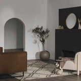 Brownhills Cream&Black Trellis Cotton Area Rug - Ornate Home