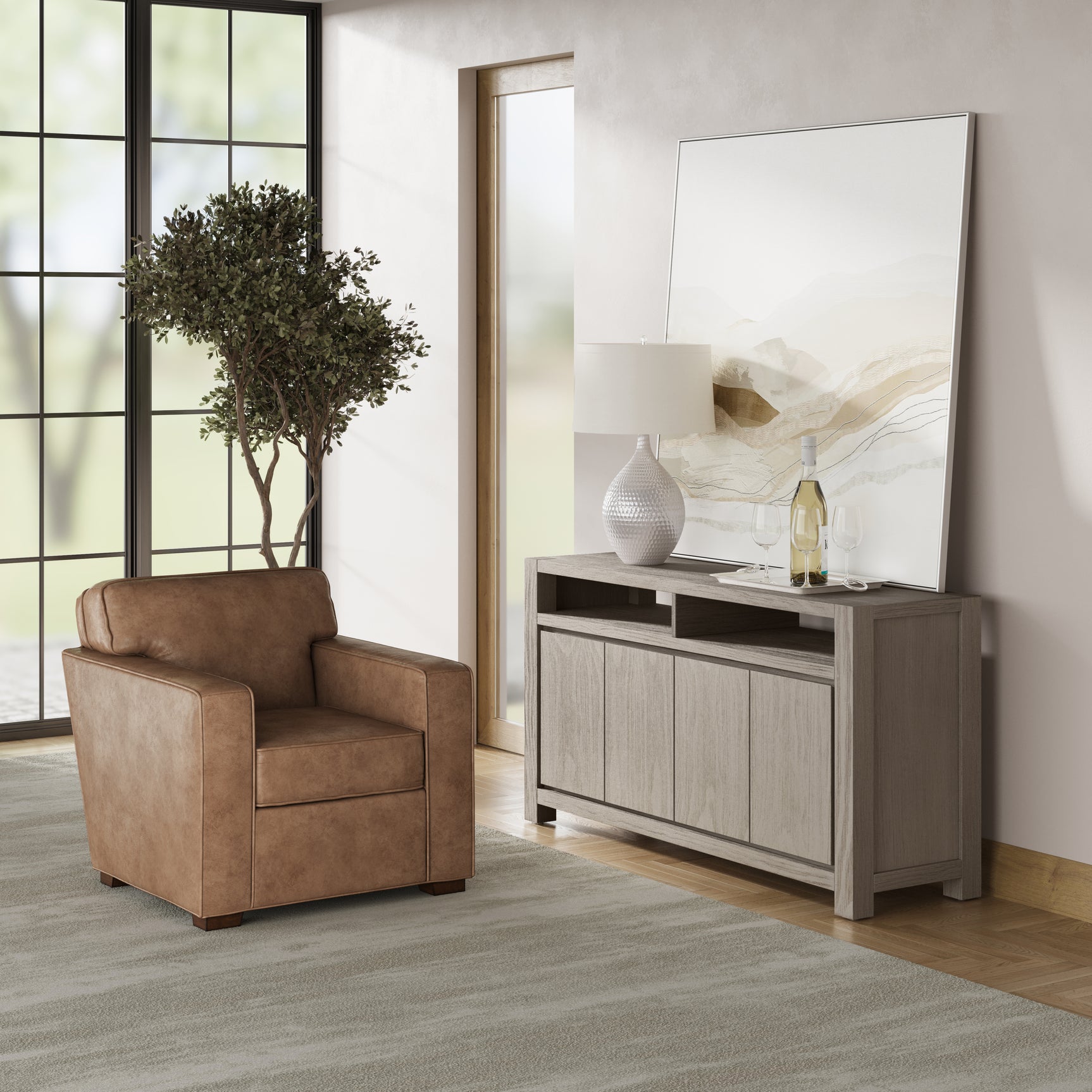Brownstone Sand 60 Console - Ornate Home