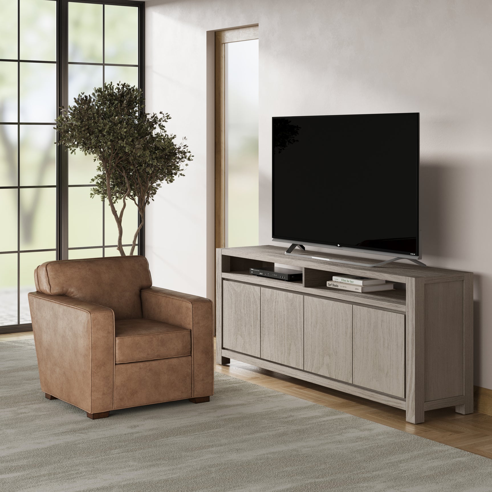 Brownstone Sand 70 Console - Ornate Home