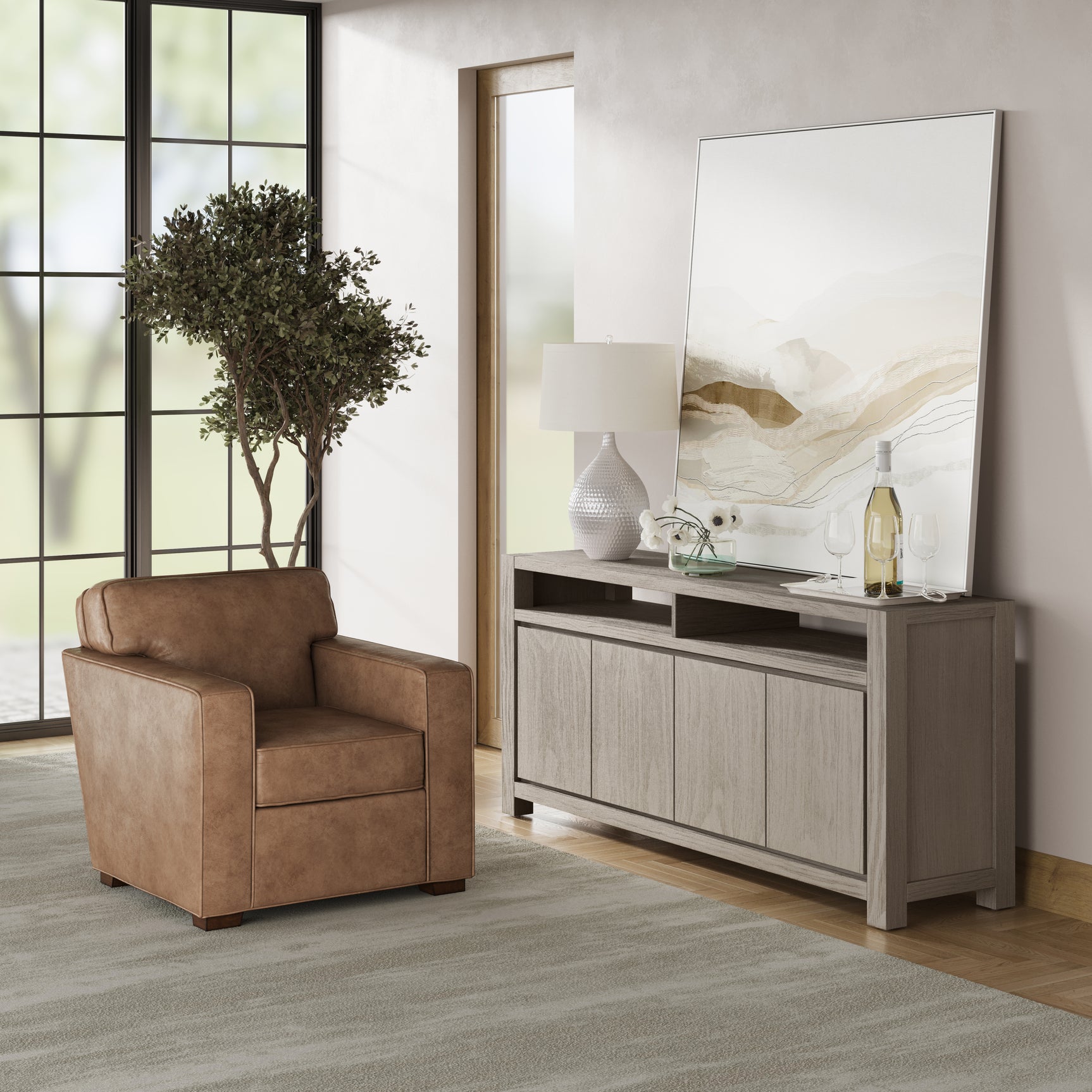 Brownstone Sand 80 Console - Ornate Home