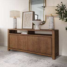 Brownstone Suede 80" Console - Ornate Home