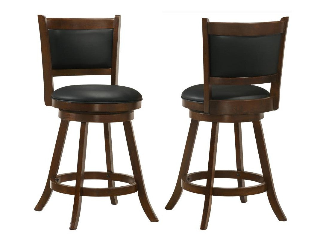 Broxton Chestnut & Black Swivel Counter Height Stools - Ornate Home