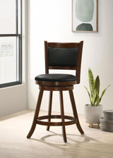 Broxton Chestnut & Black Swivel Counter Height Stools - Ornate Home