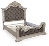 Bruchandi Antique White California King Upholstered Panel Bed (Online Special Price) - Ornate Home
