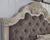 Bruchandi Antique White California King Upholstered Panel Bed (Online Special Price) - Ornate Home