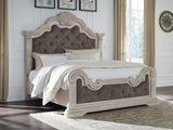 Bruchandi Antique White California King Upholstered Panel Bed - Ornate Home