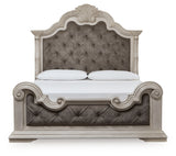 Bruchandi Antique White California King Upholstered Panel Bed - Ornate Home