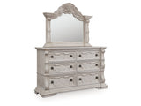 Bruchandi Antique White Dresser and Mirror - Ornate Home