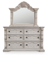Bruchandi Antique White Dresser and Mirror - Ornate Home