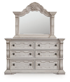 Bruchandi Antique White Dresser and Mirror - Ornate Home