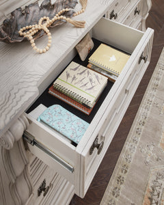 Bruchandi Antique White Dresser and Mirror - Ornate Home
