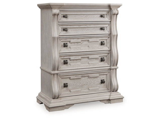 Bruchandi Antique White Five Drawer Chest (Online Special Price) - Ornate Home