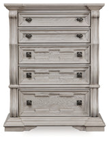 Bruchandi Antique White Five Drawer Chest - Ornate Home