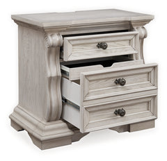 Bruchandi Antique White Three Drawer Night Stand - Ornate Home