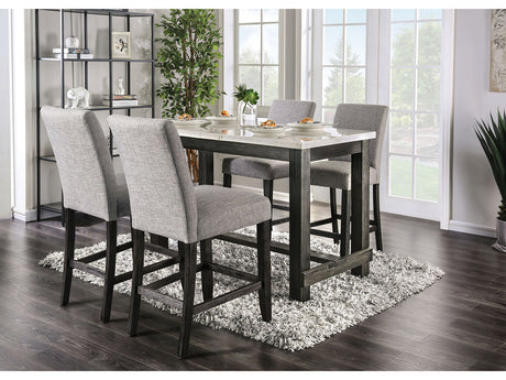 Brule White/Antique Black 5 Pc. Counter Height Dining Room Set - Ornate Home