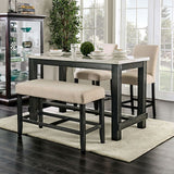 Brule White/Antique Black 5 Pc Counter Ht Table Set - Ornate Home