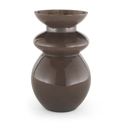 Bruna Brown Sculptural Glass Vase - Ornate Home