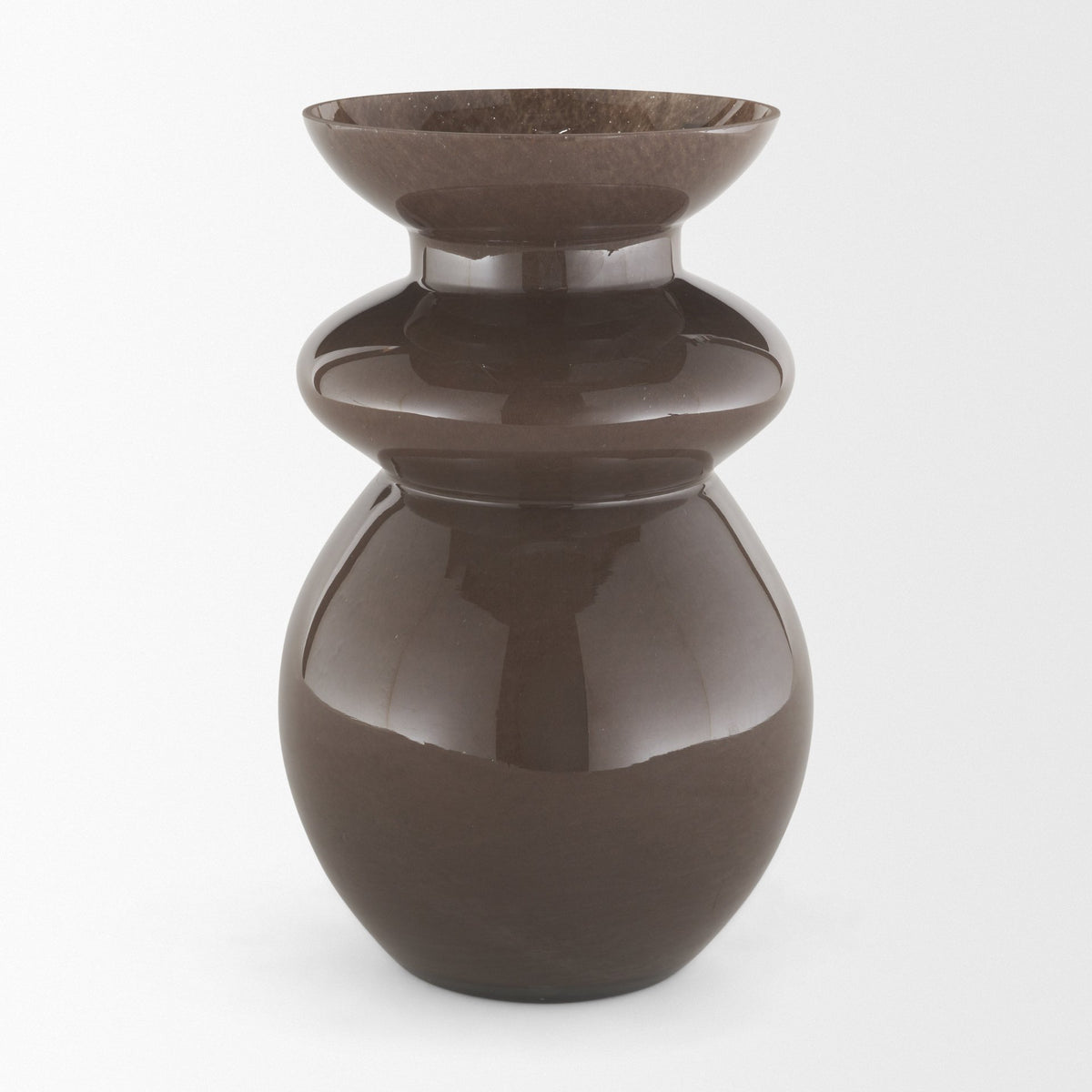 Bruna Brown Sculptural Glass Vase - Ornate Home