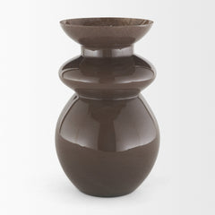 Bruna Brown Sculptural Glass Vase - Ornate Home