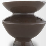 Bruna Brown Wide Mouth Geometric Glass Vase - Ornate Home