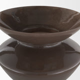Bruna Brown Wide Mouth Geometric Glass Vase - Ornate Home
