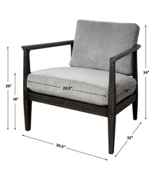 Brunei Gray Modern Accent Chair - Ornate Home