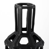 Brunel Black Large Drum-Shaped Ceramic Vase - Ornate Home