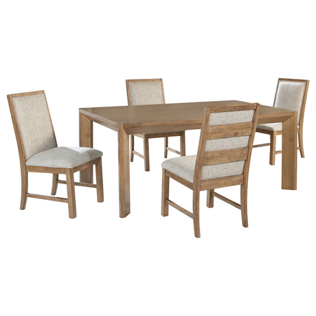 Bruner Natural Brown 5-piece Dining Room Set - Ornate Home
