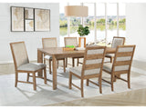 Bruner Natural Brown 7-piece Dining Room Set - Ornate Home