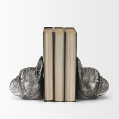 Bruno Silver American Bulldog Bookends (Set of 2) - Ornate Home