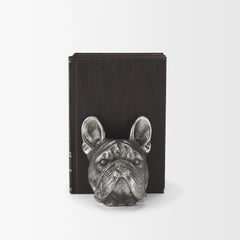 Bruno Silver American Bulldog Bookends (Set of 2) - Ornate Home