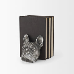 Bruno Silver American Bulldog Bookends (Set of 2) - Ornate Home