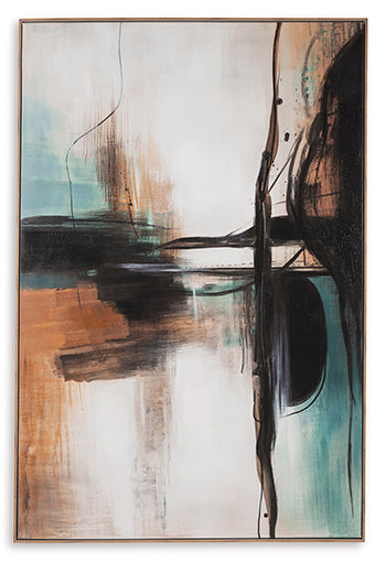 Brunonia Teal/Orange/Black Wall Art (Online Special Price) - Ornate Home