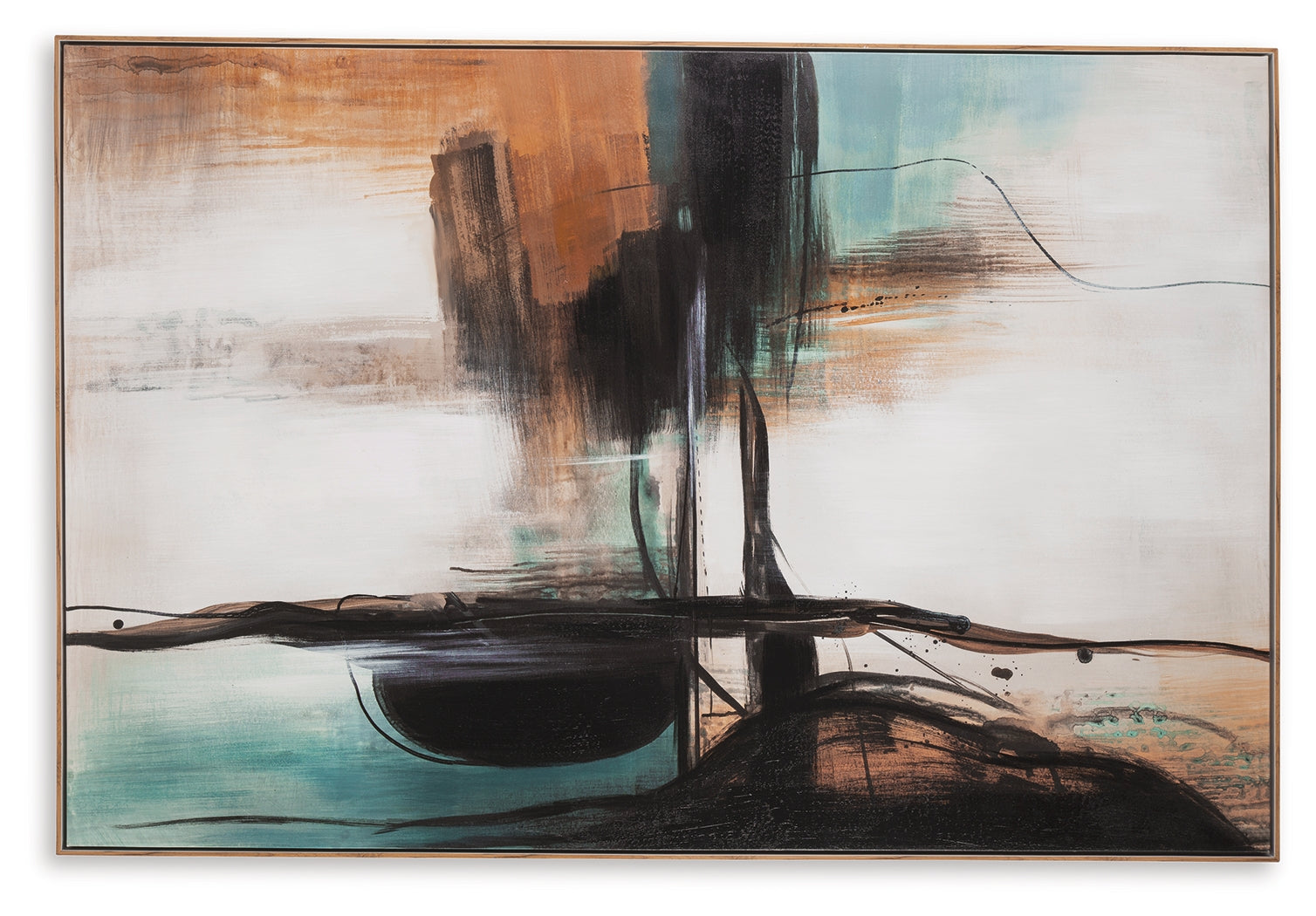 Brunonia Teal/Orange/Black Wall Art (Online Special Price) - Ornate Home