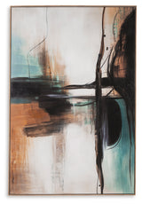 Brunonia Teal/Orange/Black Wall Art (Online Special Price) - Ornate Home