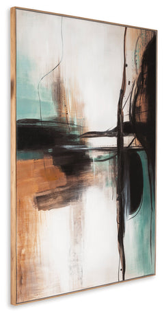 Brunonia Teal/Orange/Black Wall Art - Ornate Home