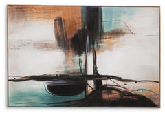 Brunonia Teal/Orange/Black Wall Art - Ornate Home