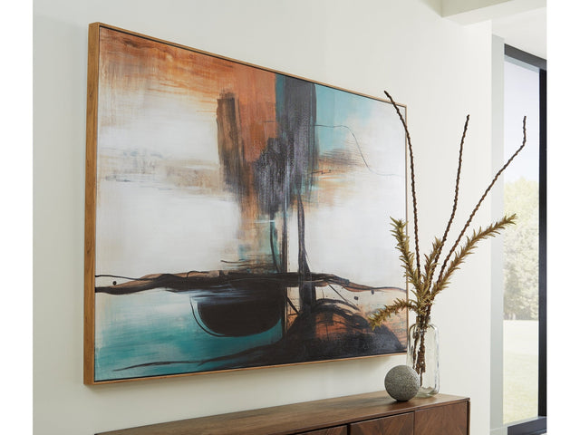 Brunonia Teal/Orange/Black Wall Art - Ornate Home