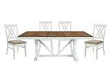 Brunson Oak / White 5-piece Dinig Table Set - Ornate Home