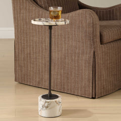 Brunson White Marble Drink Table - Ornate Home