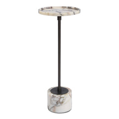 Brunson White Marble Drink Table - Ornate Home