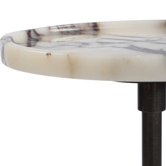 Brunson White Marble Drink Table - Ornate Home