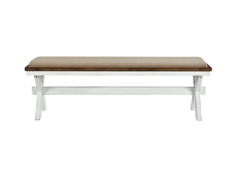 Brunson White/Oak Dining Bench - Ornate Home