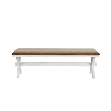 Brunson White/Oak Dining Bench - Ornate Home